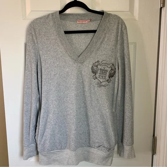 Juicy Couture Long Sleeve Fleece Cotton Sleep Shirt, size M - Picture 8 of 8